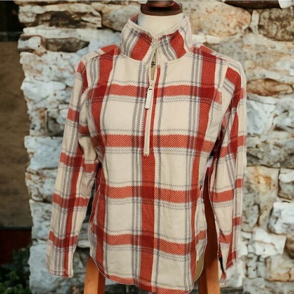 St. John's Bay Red Plaid Pullover Size MP - Picture 1 of 6
